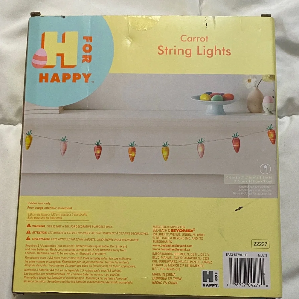 Carrot String Lights - Multicolor Holiday Garland